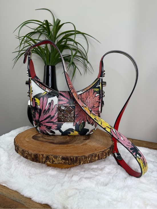 Christian Louboutin Handbags - Christian Louboutin Carasky Mini Floral Hanabi Leather Shoulder/Crossbody Bag